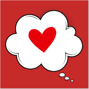 Thinking About Love - Cute Heart Love Posters and Art