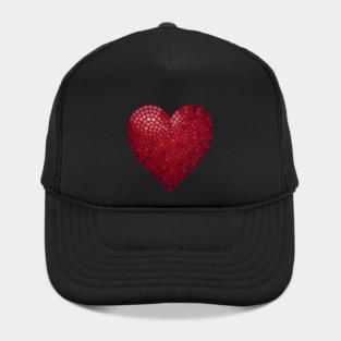 Red Mosaic Heart Hat
