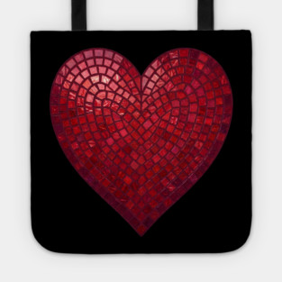 Red Mosaic Heart Tote