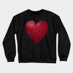 Red Mosaic Heart Crewneck Sweatshirt