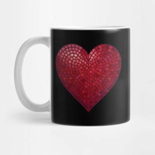 Red Mosaic Heart Mug