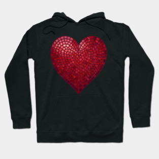 Red Mosaic Heart Hoodie