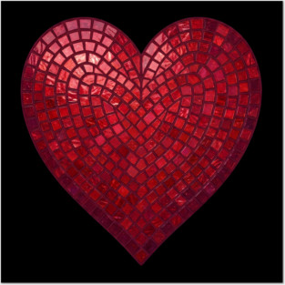 Red Mosaic Heart Posters and Art