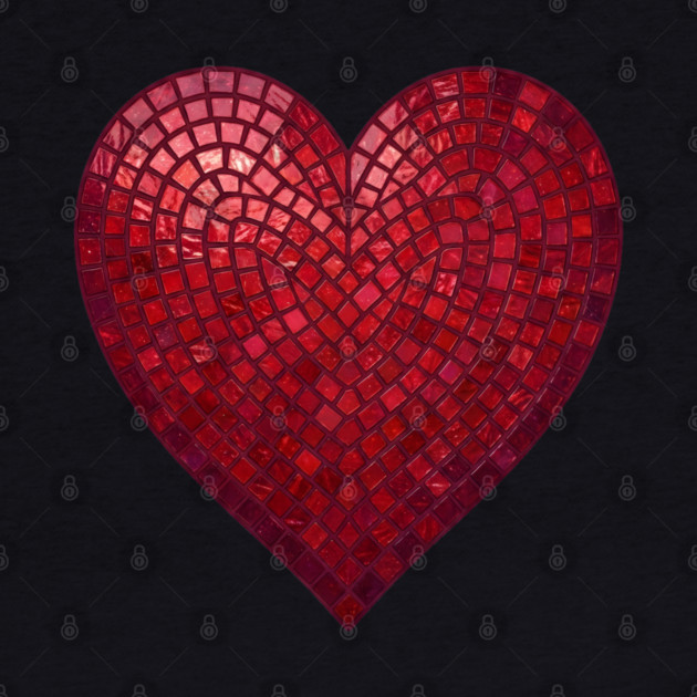 Red Mosaic Heart by Creatifly Graphic Tees