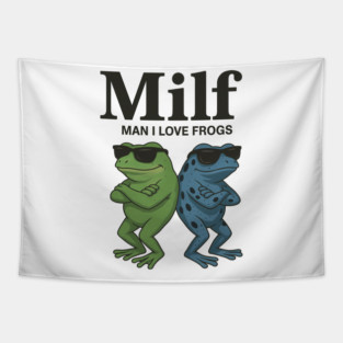 Man I Love Frogs Funny Sunglass Humor Tapestry