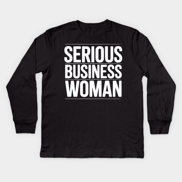 Serious Business Woman Kids Long Sleeve T-Shirt by Frank Ring