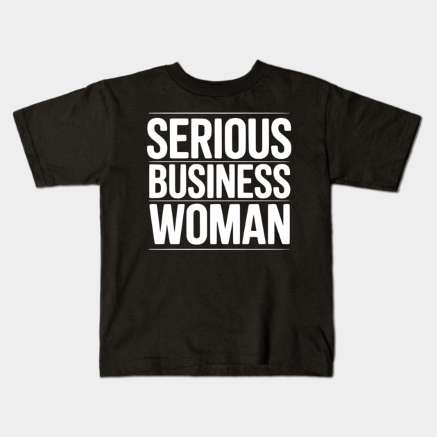 Serious Business Woman Kids T-Shirt by Frank Ring