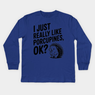I Just Really Like Porcupines, ok? Kids Long Sleeve T-Shirt