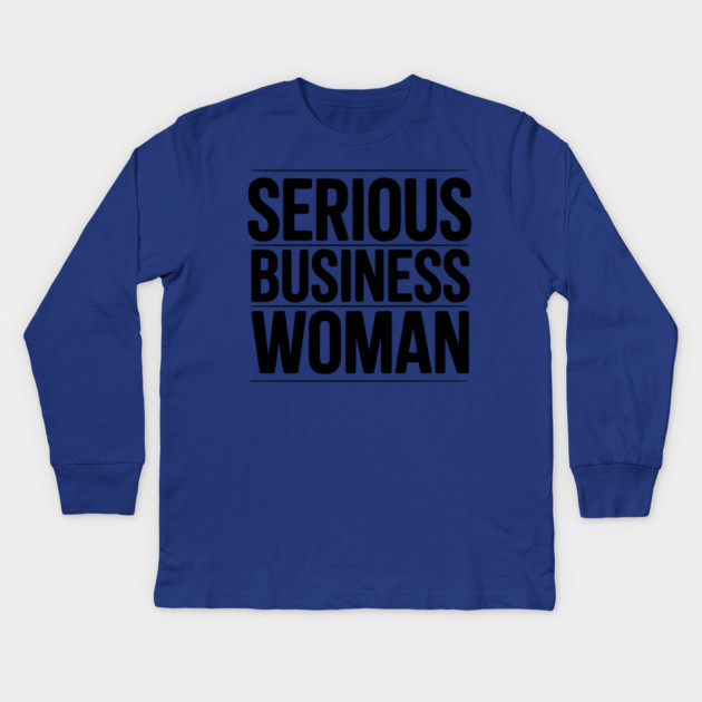 Serious Business Woman Kids Long Sleeve T-Shirt by Frank Ring