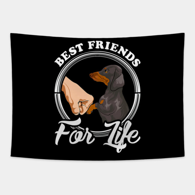Dachshund Lover Best Friends Funny Tapestry by yangho