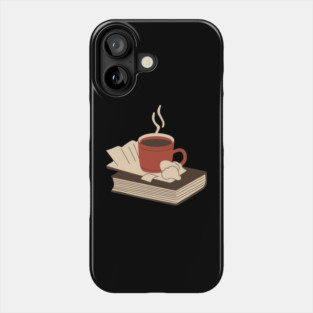 Vintage Books and Coffee Aesthetic Phone Case