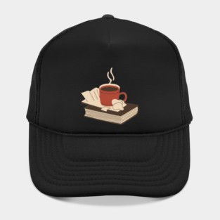 Vintage Books and Coffee Aesthetic Hat