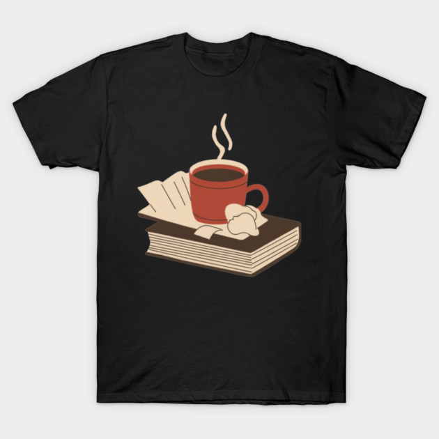 Vintage Books and Coffee Aesthetic T-Shirt by SR8891