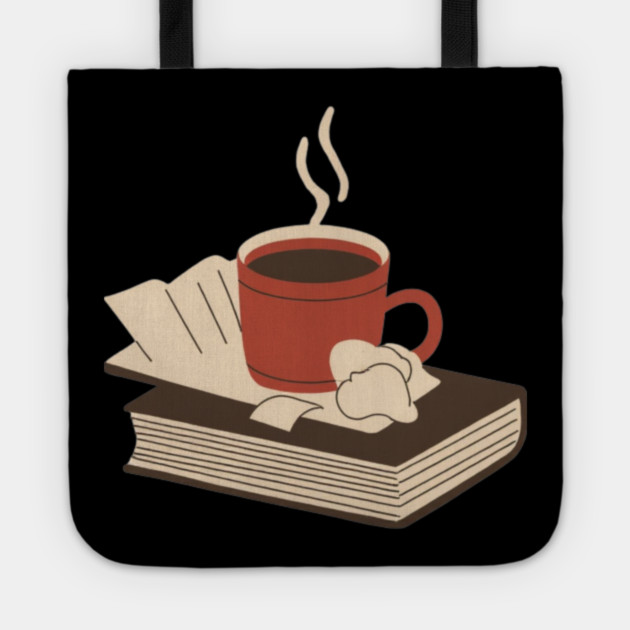Vintage Books and Coffee Aesthetic Tote by SR8891