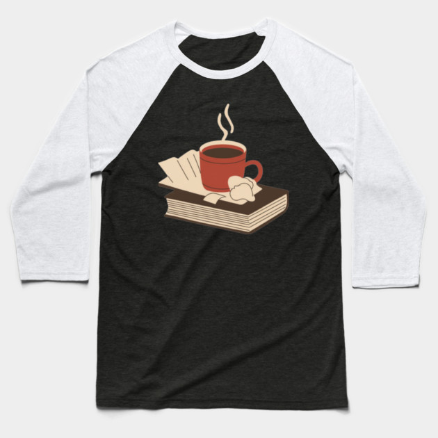 Vintage Books and Coffee Aesthetic Baseball T-Shirt by SR8891