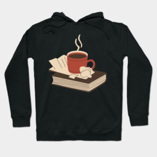Vintage Books and Coffee Aesthetic Hoodie
