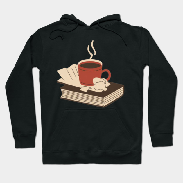 Vintage Books and Coffee Aesthetic Hoodie by SR8891