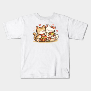 Valentine Day Cats Kids T-Shirt