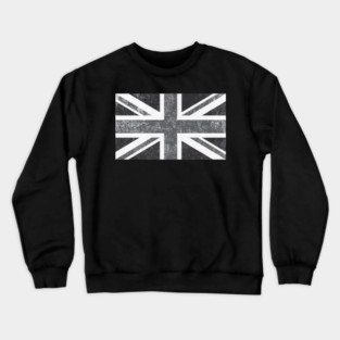 Union Jack Vintage Grayscale - United Kingdom Flag Crewneck Sweatshirt