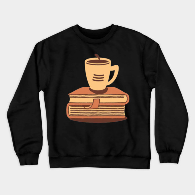 Retro Cafe Books and Coffee Crewneck Sweatshirt by SR8891