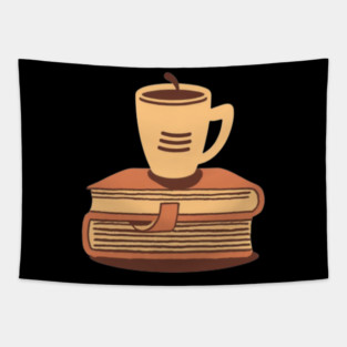 Retro Cafe Books and Coffee Tapestry