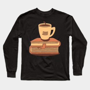 Retro Cafe Books and Coffee Long Sleeve T-Shirt