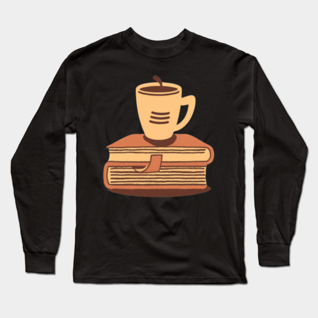 Retro Cafe Books and Coffee Long Sleeve T-Shirt by SR8891