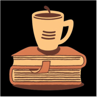 Retro Cafe Books and Coffee Posters and Art