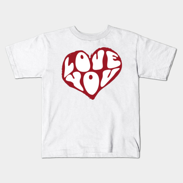 Minimal Heart Love Design Kids T-Shirt by TurnEffect