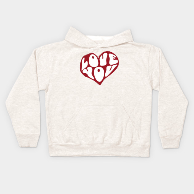 Minimal Heart Love Design Kids Hoodie by TurnEffect