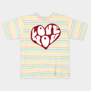 Minimal Heart Love Design Kids T-Shirt