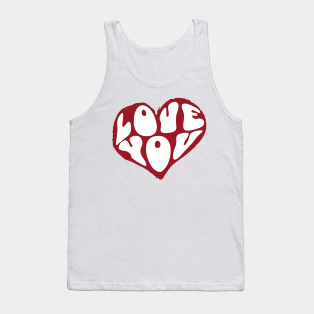 Minimal Heart Love Design Tank Top by TurnEffect