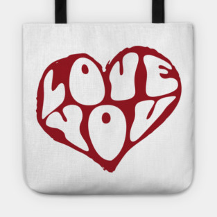 Minimal Heart Love Design Tote