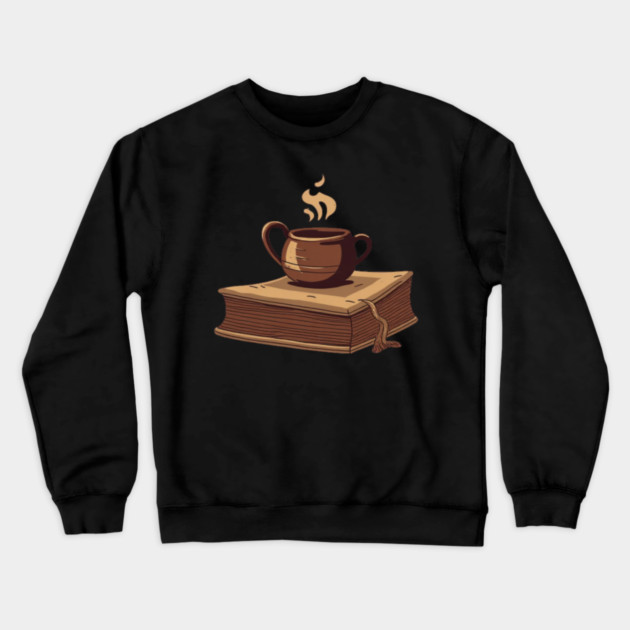 Dark Academia Coffee and Books Crewneck Sweatshirt by SR8891