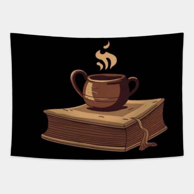 Dark Academia Coffee and Books Tapestry by SR8891