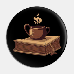 Dark Academia Coffee and Books Pin
