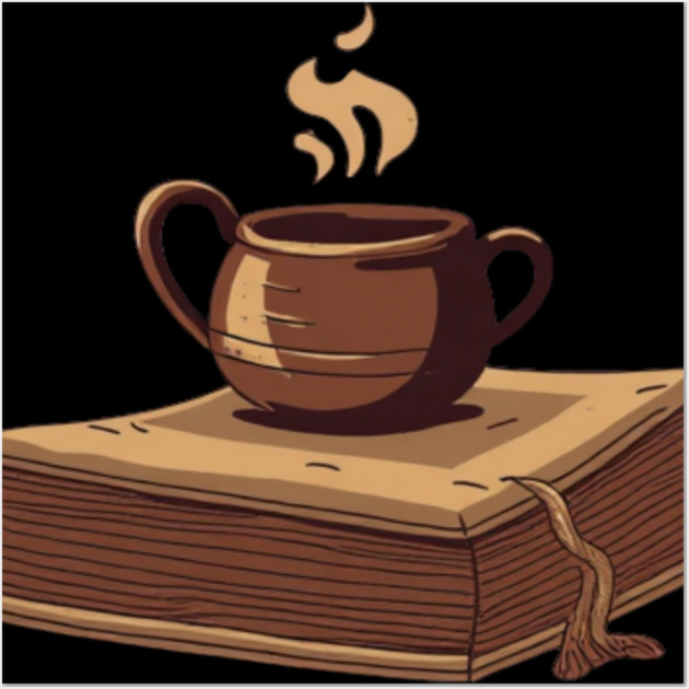 Dark Academia Coffee and Books Wall Art by SR8891