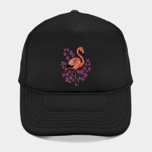 Flamingo Botanical Wildlife Illustration Hat