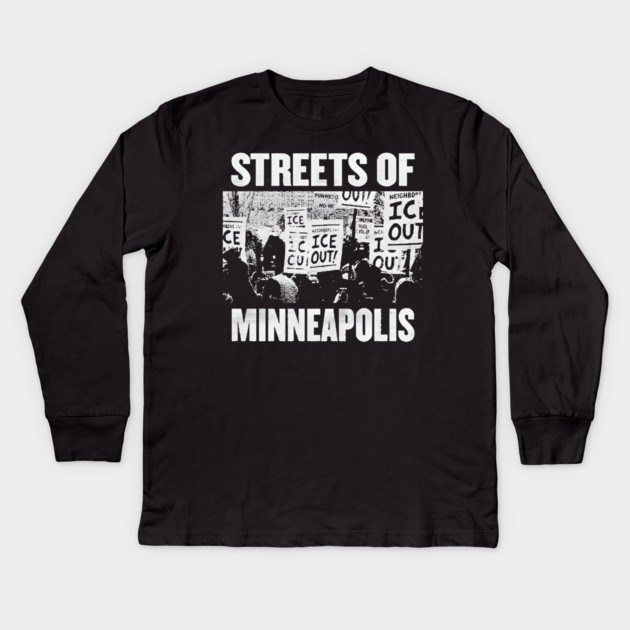 Streets Of Minneapolis Protest Song 2026 By Bruce Springsteen Kids Long Sleeve T-Shirt by Donald's Store 2