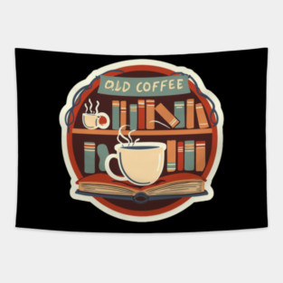 Old Bookstore Coffee Vibes Tapestry