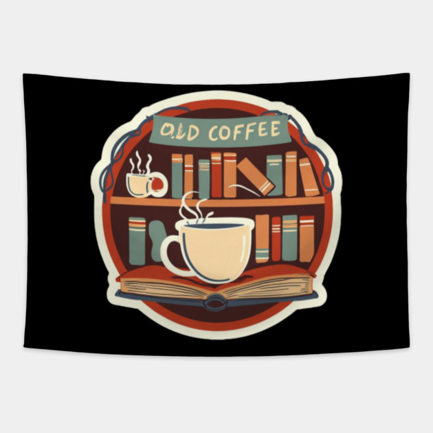 Old Bookstore Coffee Vibes Tapestry by SR8891