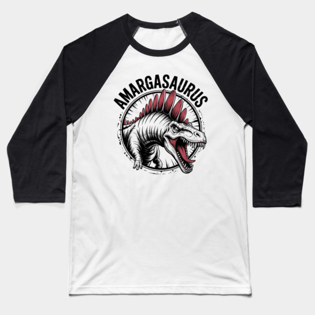 Amargasaurus Baseball T-Shirt by JessArty