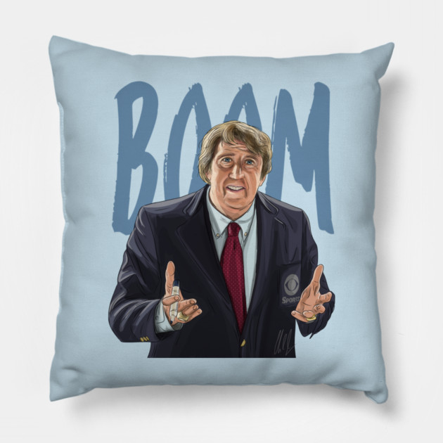 Madden: Nicolas Cage is John Madden saying "BOOM" Pillow by 51Deesigns