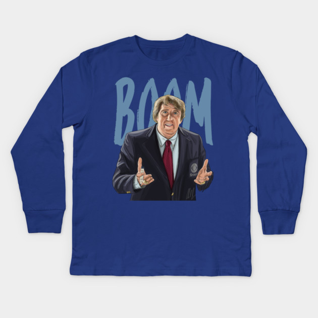 Madden: Nicolas Cage is John Madden saying "BOOM" Kids Long Sleeve T-Shirt by 51Deesigns