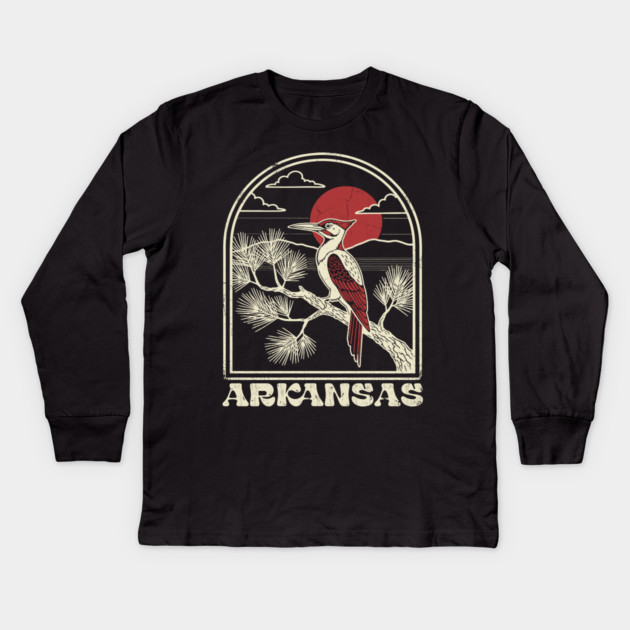 Arkansas Ivory Bill Kids Long Sleeve T-Shirt by rt-shirts