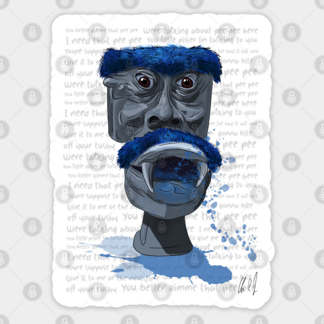 Look Who's Talking Too: Mr. Toilet Man Wants That Pee Pee Sticker by 51Deesigns