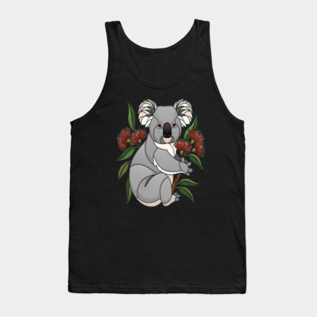 Stained Glass Koala Botanical Wildlife Illustration Tank Top by BirdsnStuff