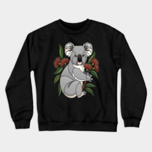 Stained Glass Koala Botanical Wildlife Illustration Crewneck Sweatshirt