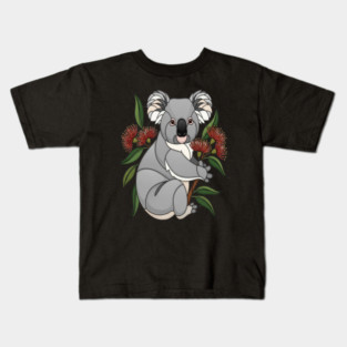 Stained Glass Koala Botanical Wildlife Illustration Kids T-Shirt