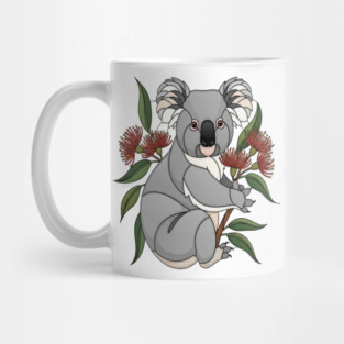 Stained Glass Koala Botanical Wildlife Illustration Mug